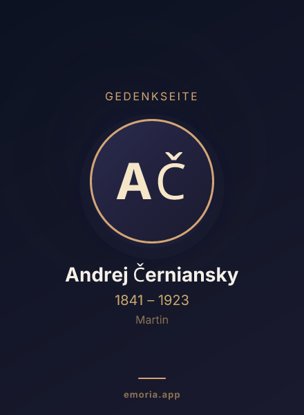 Gedenkportrait von Andrej Černiansky