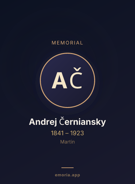 Memorial portrait of Andrej Černiansky