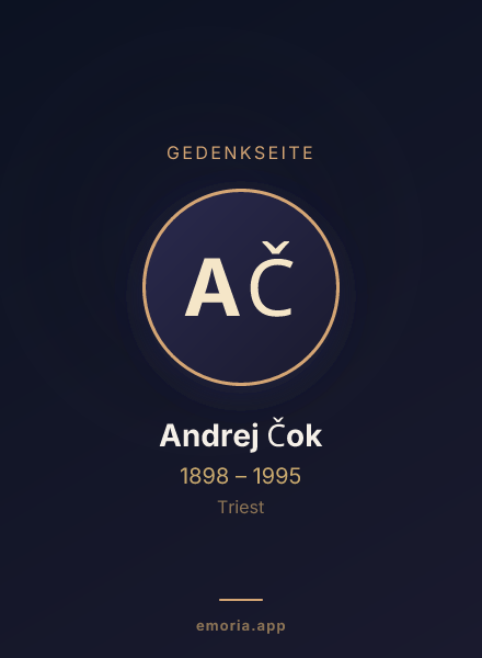 Gedenkportrait von Andrej Čok