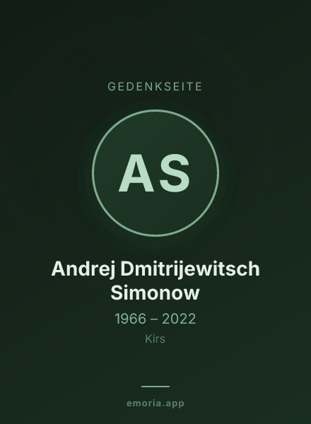 Gedenkportrait von Andrej Dmitrijewitsch Simonow
