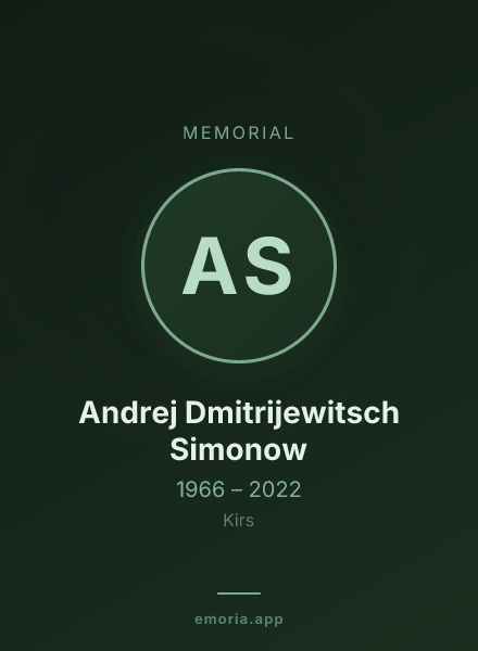 Memorial portrait of Andrej Dmitrijewitsch Simonow