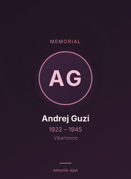 Memorial portrait of Andrej Guzi