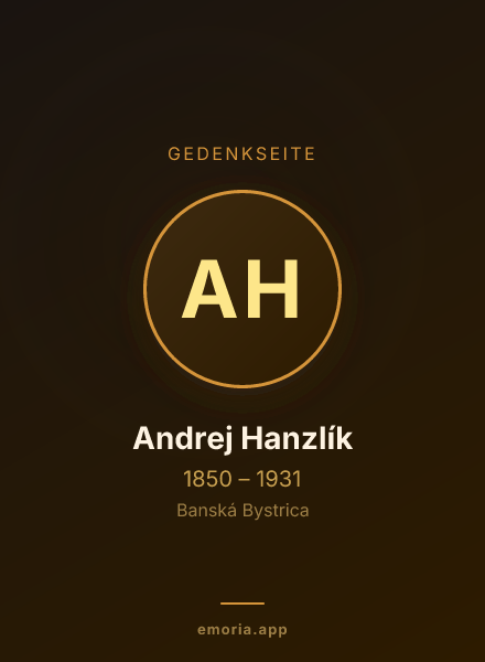Gedenkportrait von Andrej Hanzlík