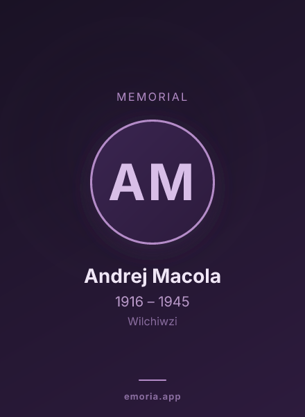 Memorial portrait of Andrej Macola