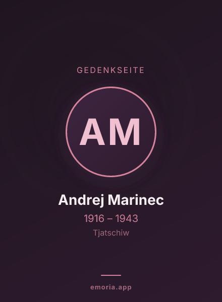 Gedenkportrait von Andrej Marinec