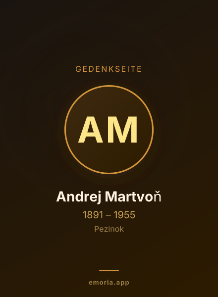 Gedenkportrait von Andrej Martvoň