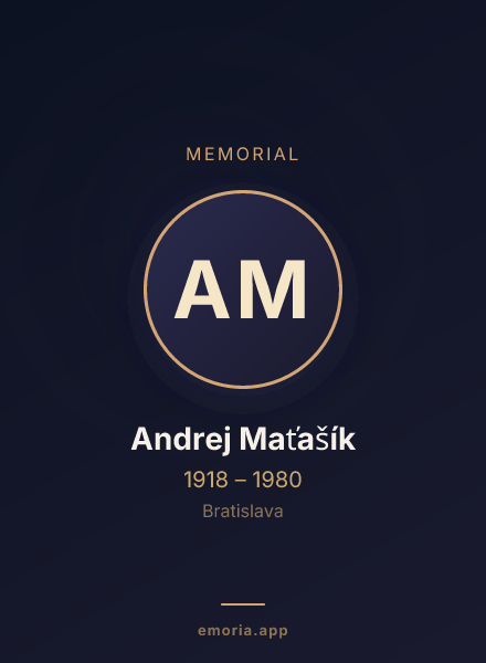 Memorial portrait of Andrej Maťašík