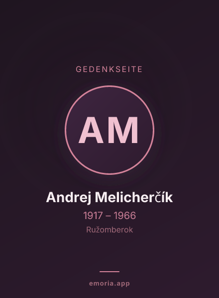 Gedenkportrait von Andrej Melicherčík
