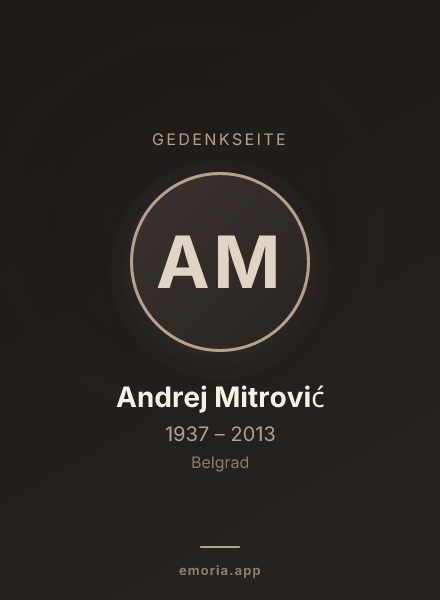 Gedenkportrait von Andrej Mitrović
