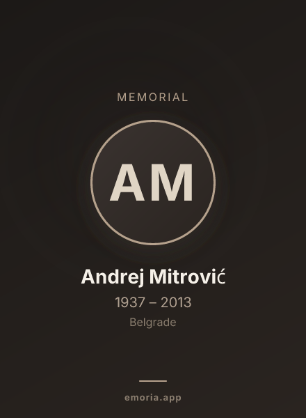 Memorial portrait of Andrej Mitrović