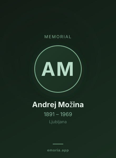 Memorial portrait of Andrej Možina