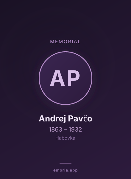 Memorial portrait of Andrej Pavčo