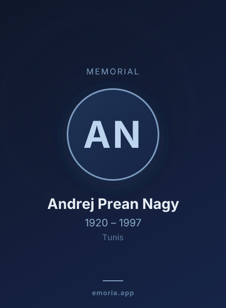 Memorial portrait of Andrej Prean Nagy