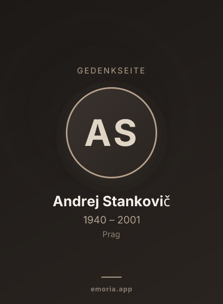 Gedenkportrait von Andrej Stankovič