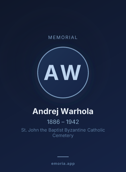 Memorial portrait of Andrej Warhola