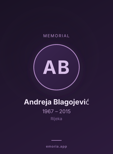 Memorial portrait of Andreja Blagojević