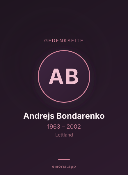 Gedenkportrait von Andrejs Bondarenko