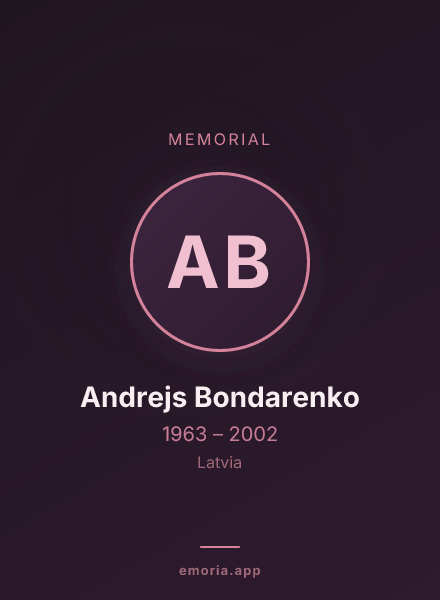 Memorial portrait of Andrejs Bondarenko