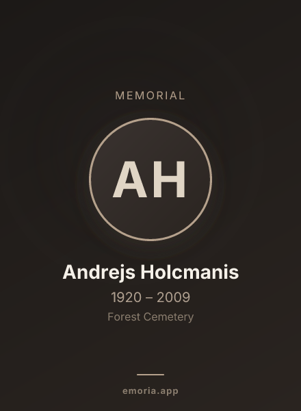 Memorial portrait of Andrejs Holcmanis