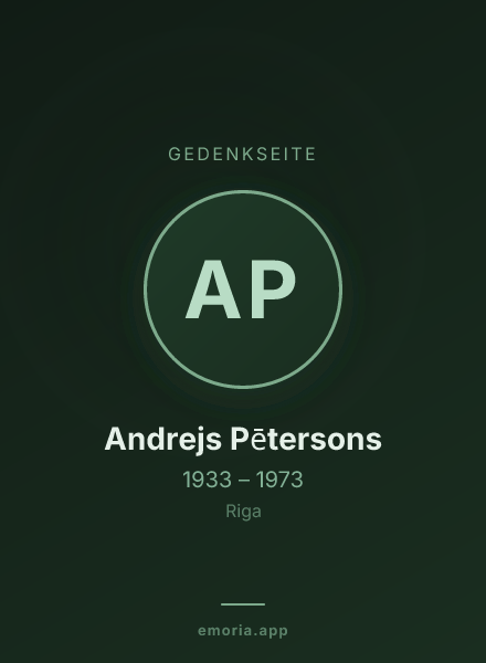 Gedenkportrait von Andrejs Pētersons