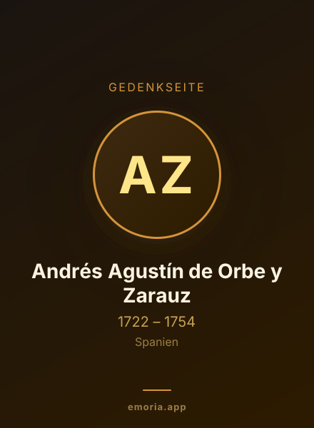 Gedenkportrait von Andrés Agustín de Orbe y Zarauz