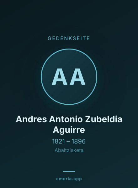 Gedenkportrait von Andres Antonio Zubeldia Aguirre
