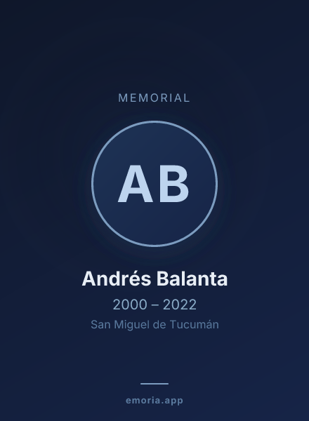 Memorial portrait of Andrés Balanta