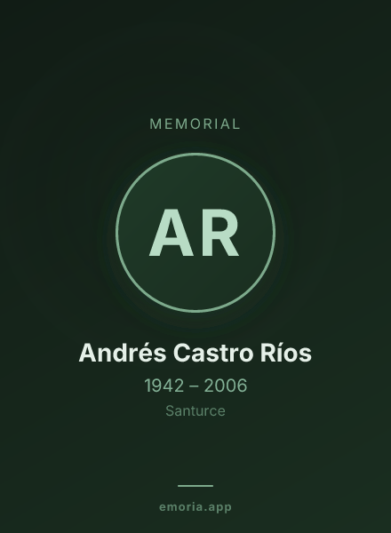 Memorial portrait of Andrés Castro Ríos