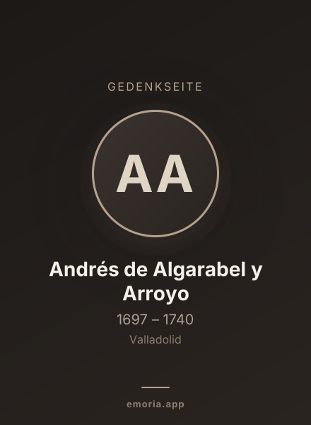 Gedenkportrait von Andrés de Algarabel y Arroyo
