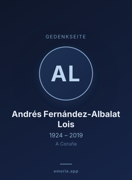 Gedenkportrait von Andrés Fernández-Albalat Lois