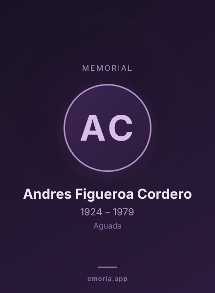 Memorial portrait of Andres Figueroa Cordero