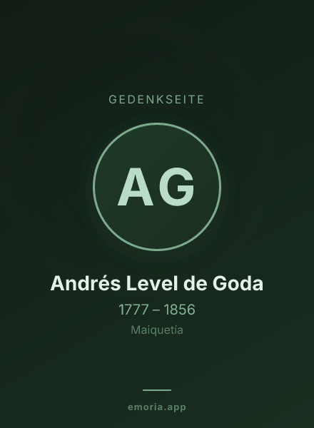 Gedenkportrait von Andrés Level de Goda