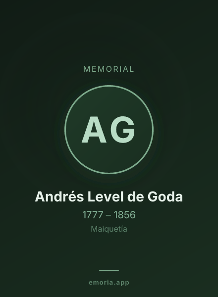 Memorial portrait of Andrés Level de Goda