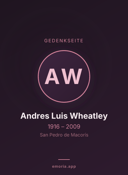 Gedenkportrait von Andres Luis Wheatley