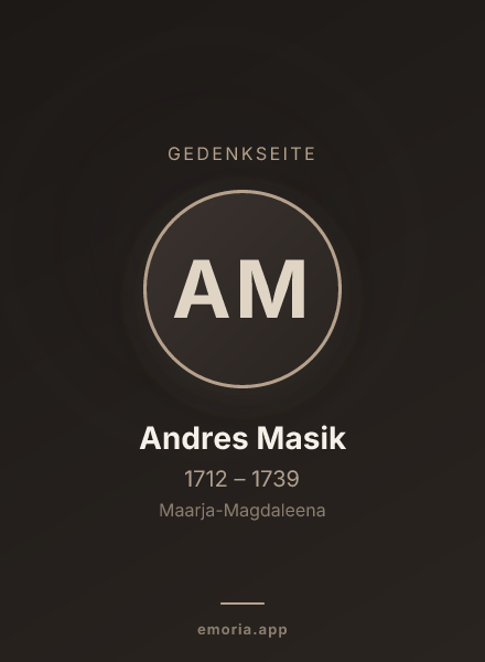 Gedenkportrait von Andres Masik