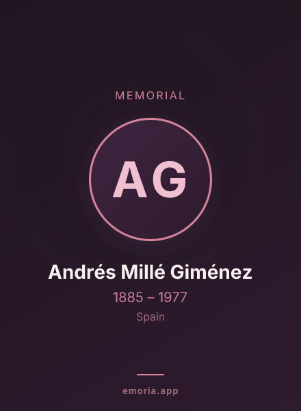 Memorial portrait of Andrés Millé Giménez
