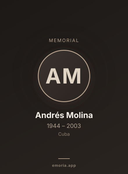 Memorial portrait of Andrés Molina