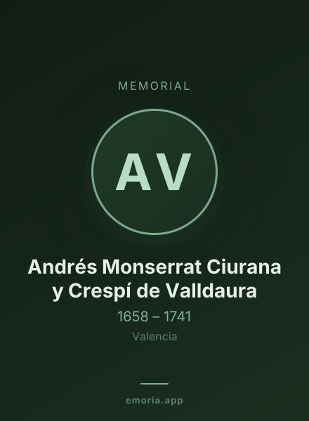 Memorial portrait of Andrés Monserrat Ciurana y Crespí de Valldaura