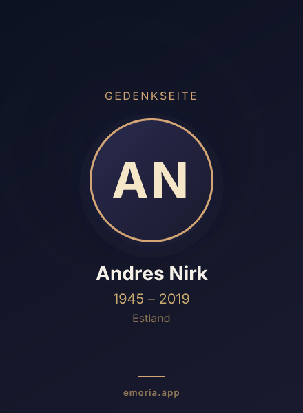 Gedenkportrait von Andres Nirk