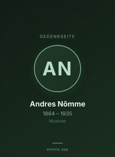 Gedenkportrait von Andres Nõmme
