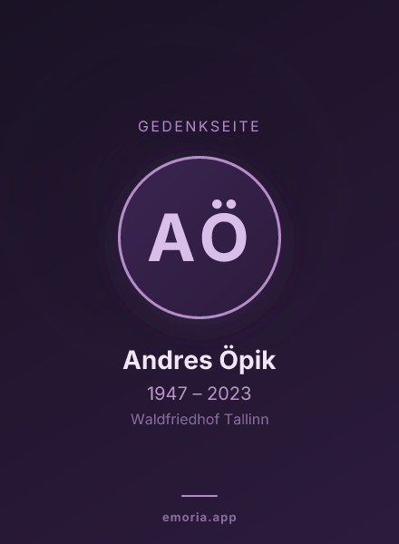 Gedenkportrait von Andres Öpik