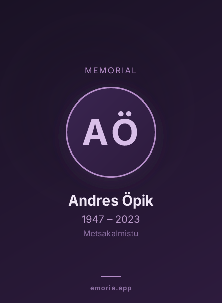 Memorial portrait of Andres Öpik