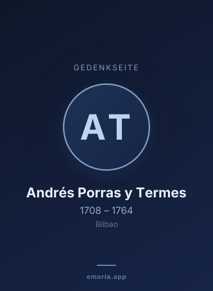 Gedenkportrait von Andrés Porras y Termes