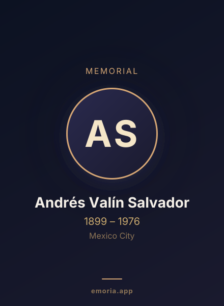 Memorial portrait of Andrés Valín Salvador