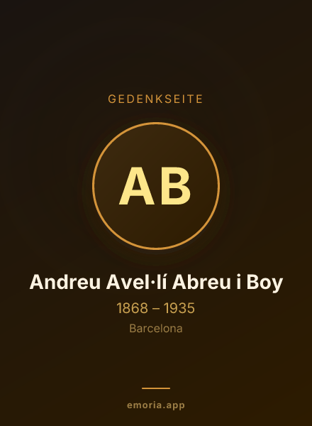 Gedenkportrait von Andreu Avel·lí Abreu i Boy