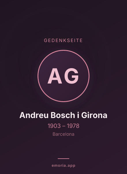 Gedenkportrait von Andreu Bosch i Girona