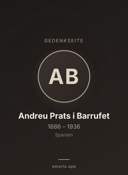 Gedenkportrait von Andreu Prats i Barrufet