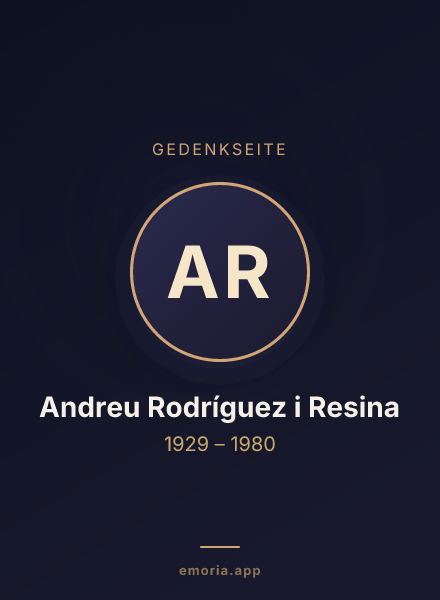 Gedenkportrait von Andreu Rodríguez i Resina