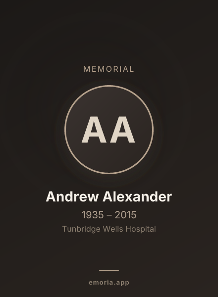 Memorial portrait of Andrew Alexander