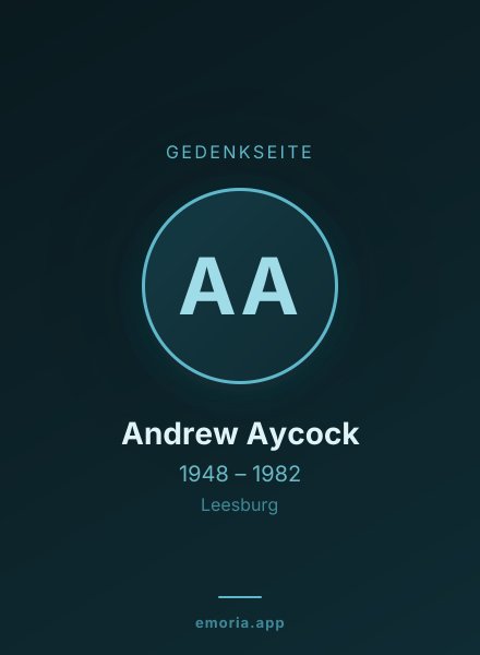 Gedenkportrait von Andrew Aycock
